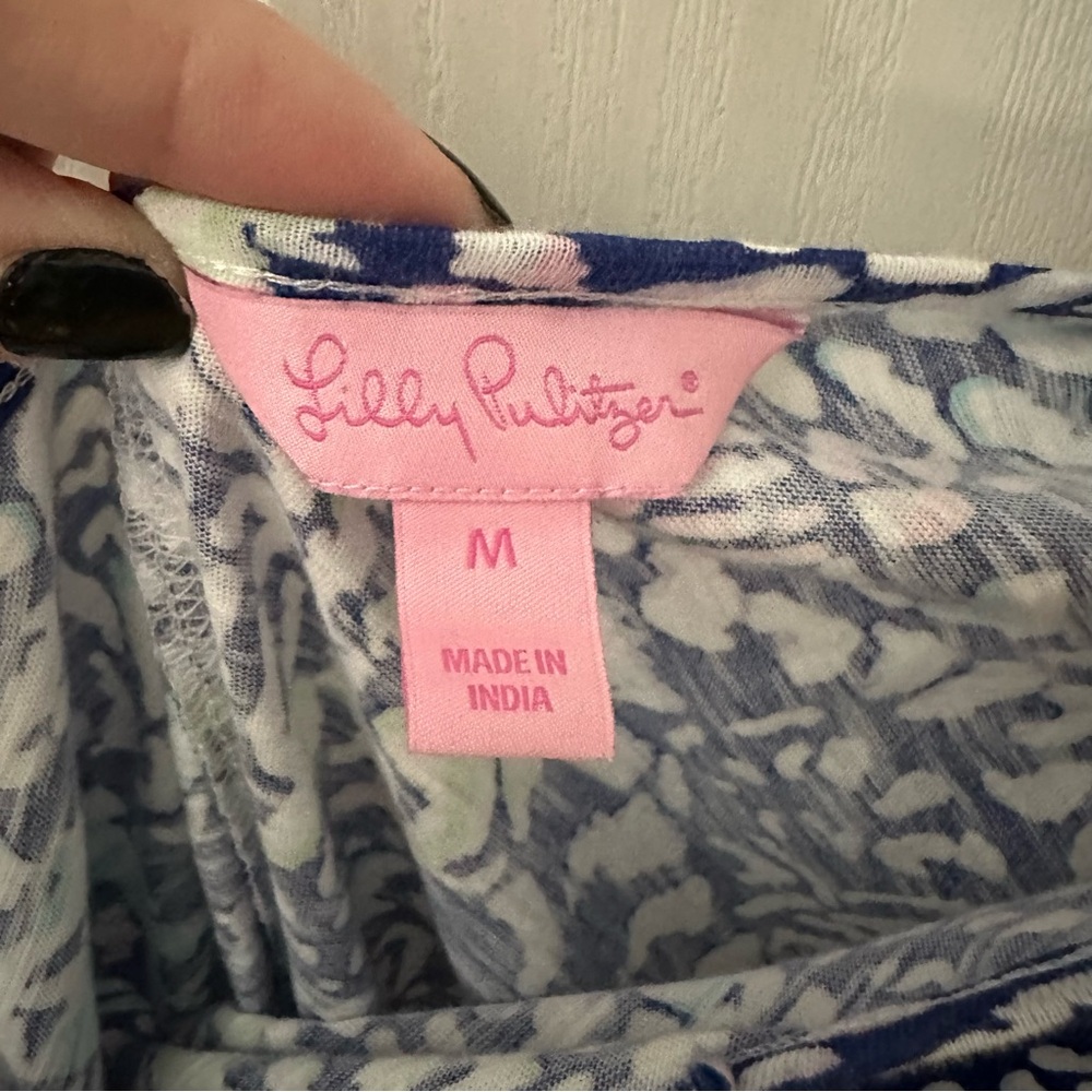 Lilly Pulitzer Gigi Tank in Blue Grotto Move it Or Lose it Size Med - Picture 7 of 7